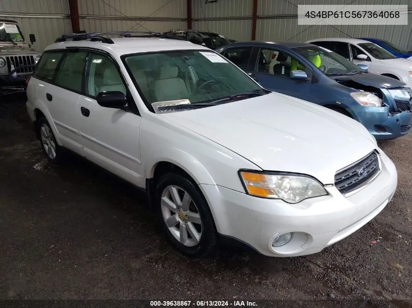 2006 Subaru Outback 2.5I VIN: 4S4BP61C567364068 Lot: 39638867