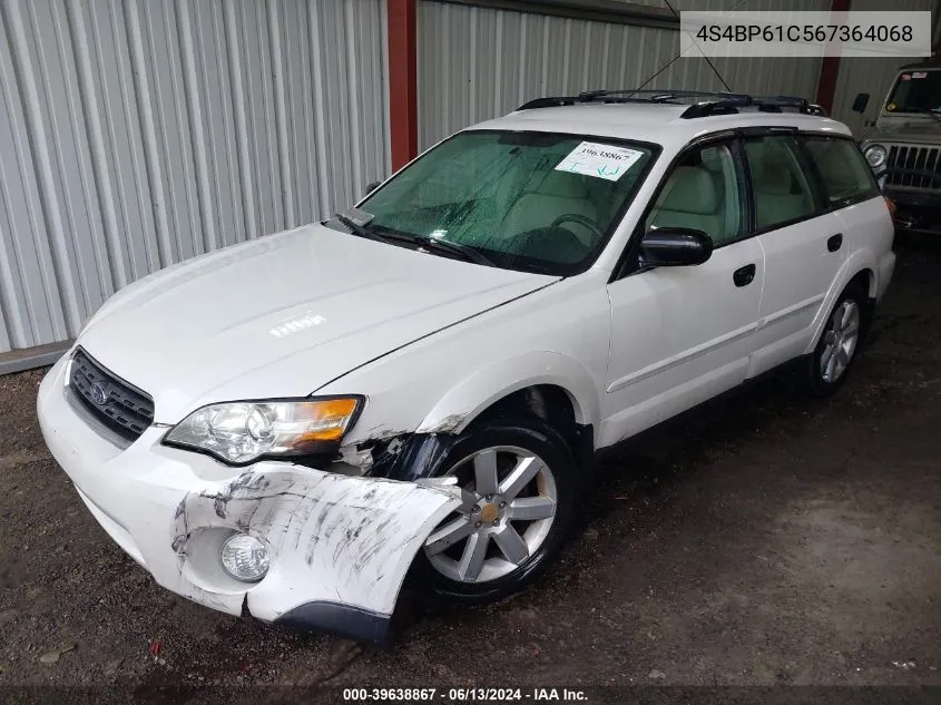 2006 Subaru Outback 2.5I VIN: 4S4BP61C567364068 Lot: 39638867