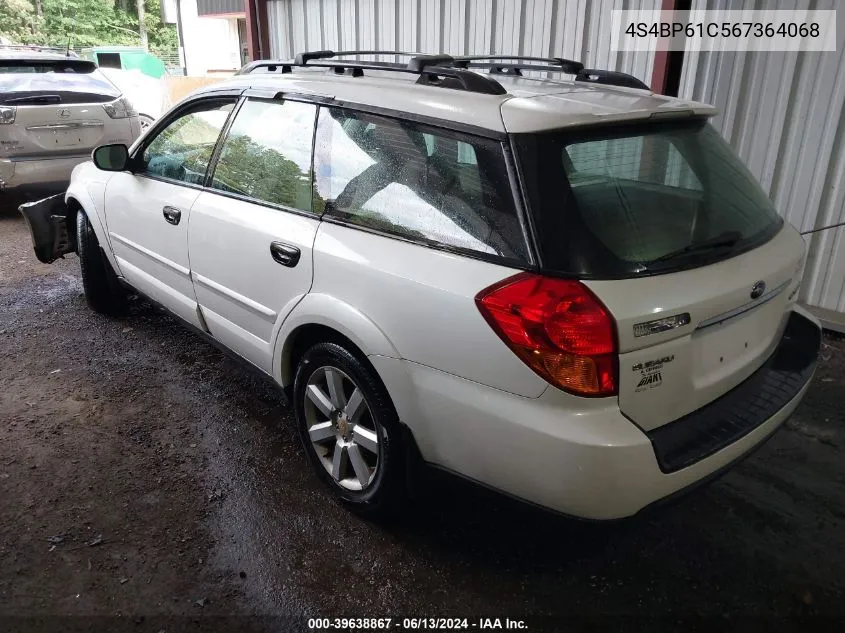 2006 Subaru Outback 2.5I VIN: 4S4BP61C567364068 Lot: 39638867