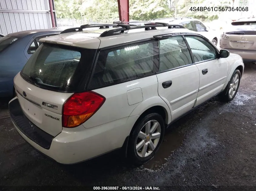 2006 Subaru Outback 2.5I VIN: 4S4BP61C567364068 Lot: 39638867