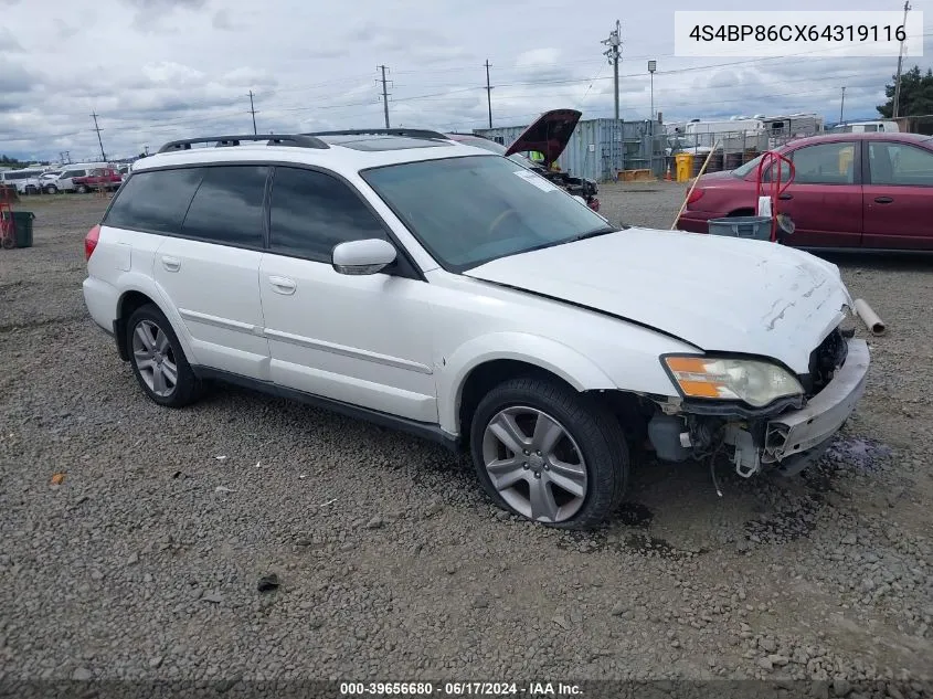 4S4BP86CX64319116 2006 Subaru Outback 3.0R L.l. Bean Edition