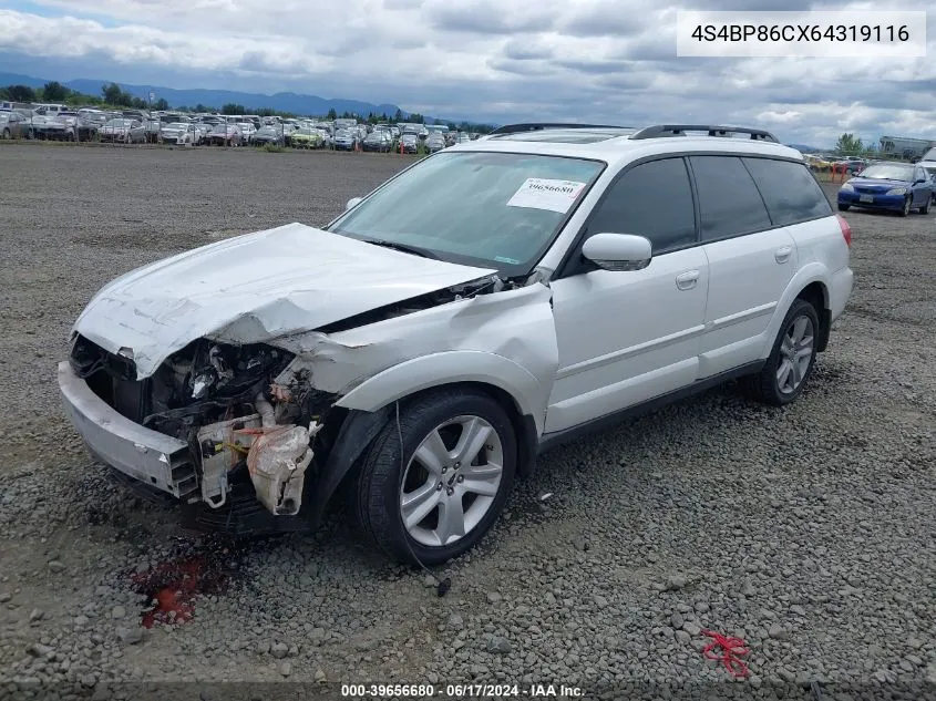 2006 Subaru Outback 3.0R L.l. Bean Edition VIN: 4S4BP86CX64319116 Lot: 39656680