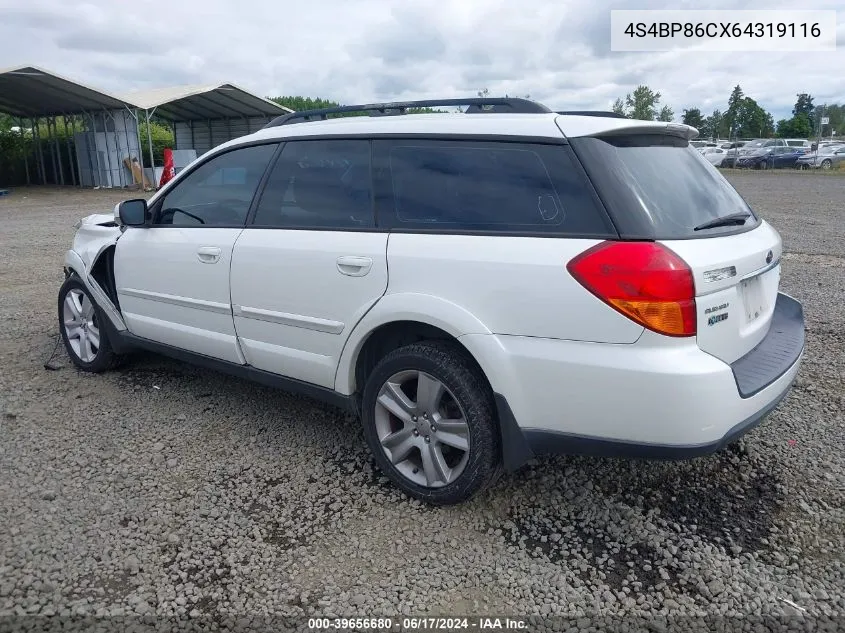 2006 Subaru Outback 3.0R L.l. Bean Edition VIN: 4S4BP86CX64319116 Lot: 39656680