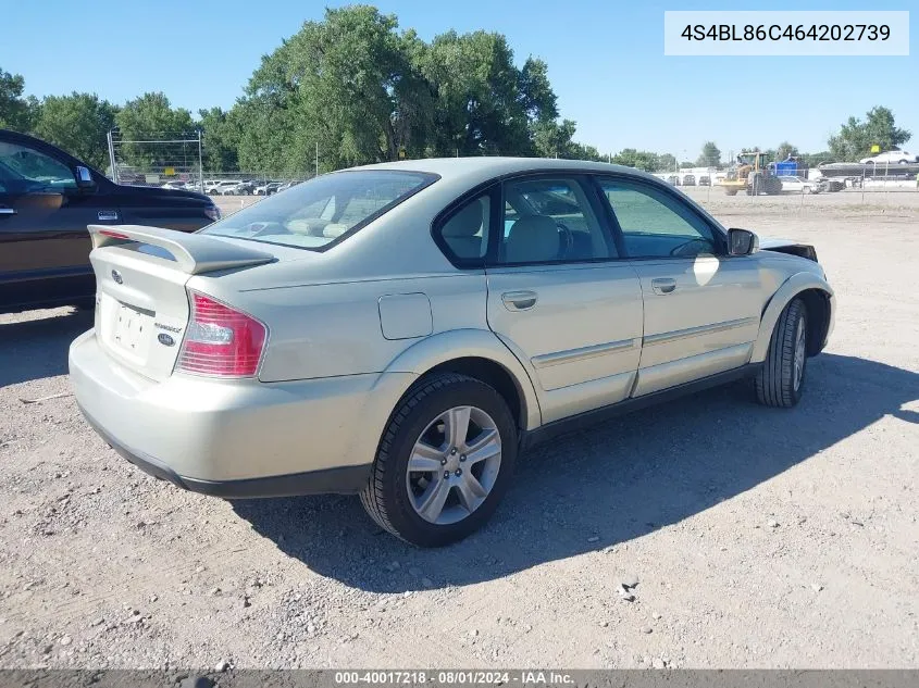 4S4BL86C464202739 2006 Subaru Outback 3.0R L.l. Bean Edition