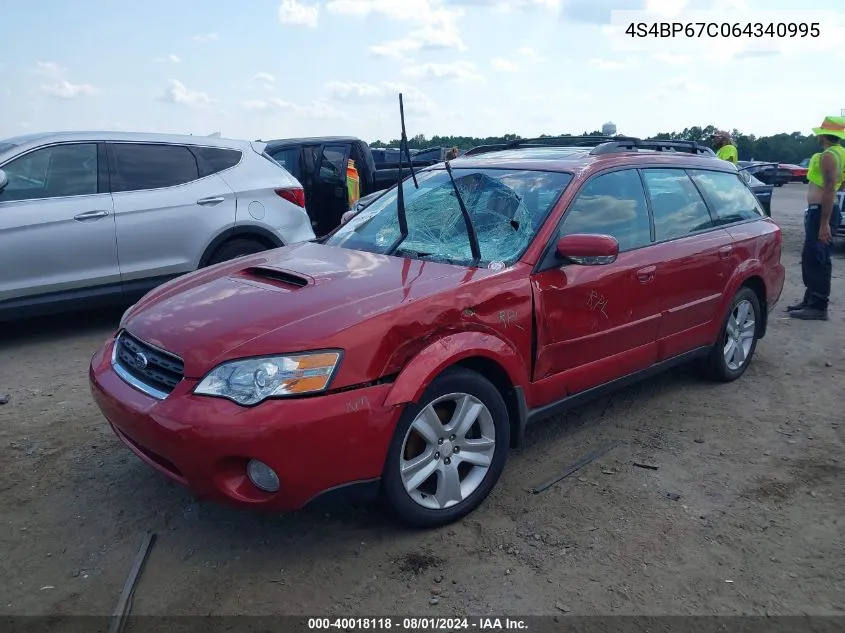 4S4BP67C064340995 2006 Subaru Outback 2.5Xt Limited