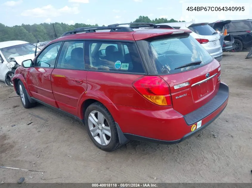 2006 Subaru Outback 2.5Xt Limited VIN: 4S4BP67C064340995 Lot: 40018118