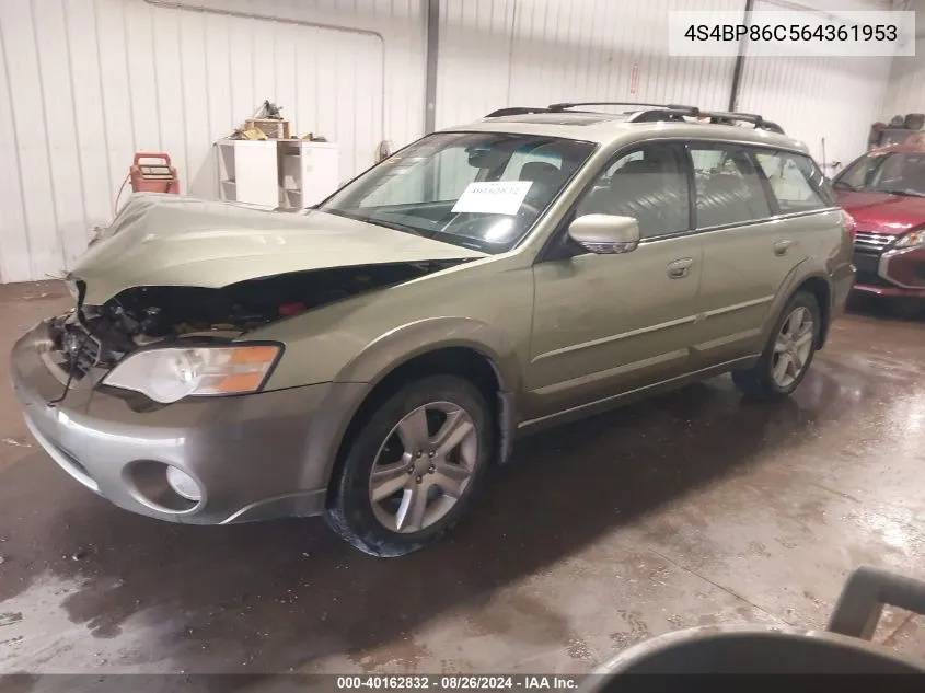 4S4BP86C564361953 2006 Subaru Outback 3.0R L.l. Bean Edition