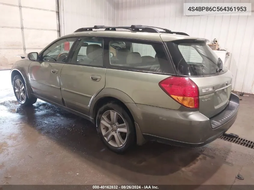 4S4BP86C564361953 2006 Subaru Outback 3.0R L.l. Bean Edition