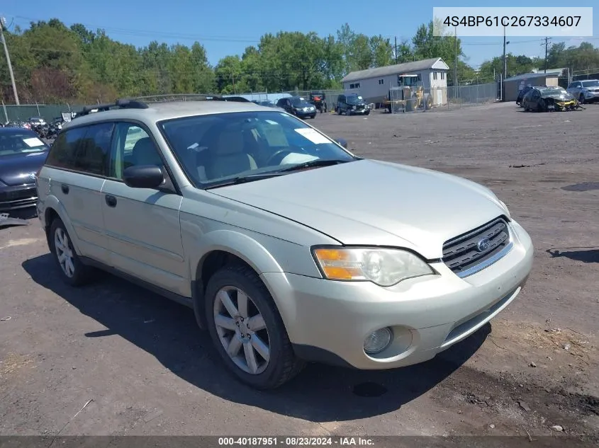 4S4BP61C267334607 2006 Subaru Outback 2.5I