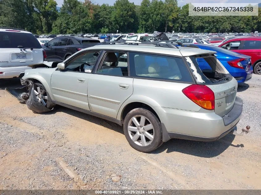 2006 Subaru Outback 2.5I Limited VIN: 4S4BP62C367345338 Lot: 40189921