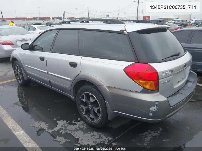 2006 Subaru Outback 2.5I VIN: 4S4BP61C067351714 Lot: 40218036