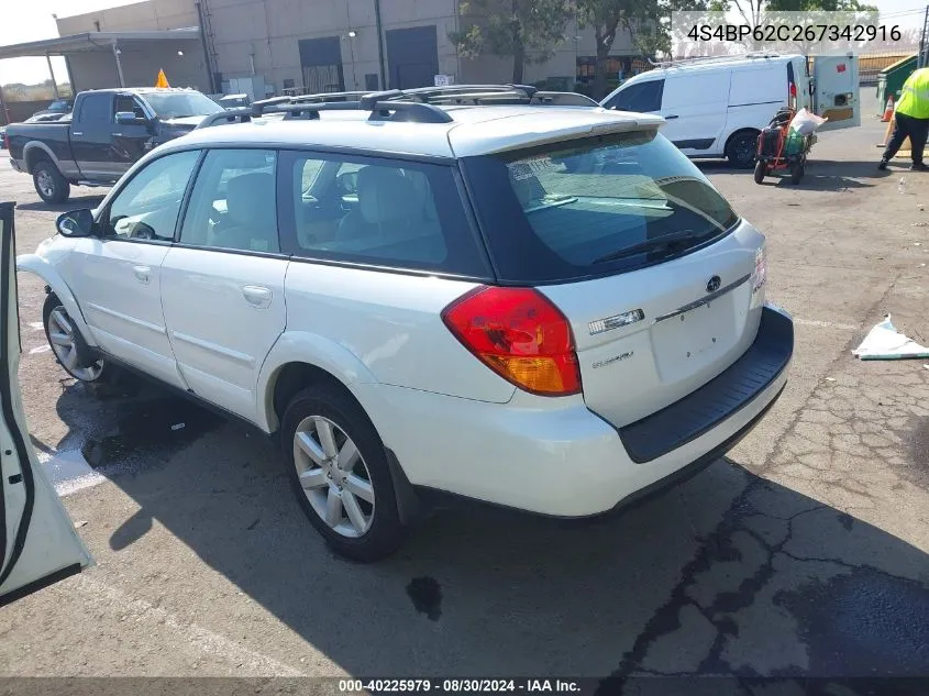 4S4BP62C267342916 2006 Subaru Outback 2.5I Limited