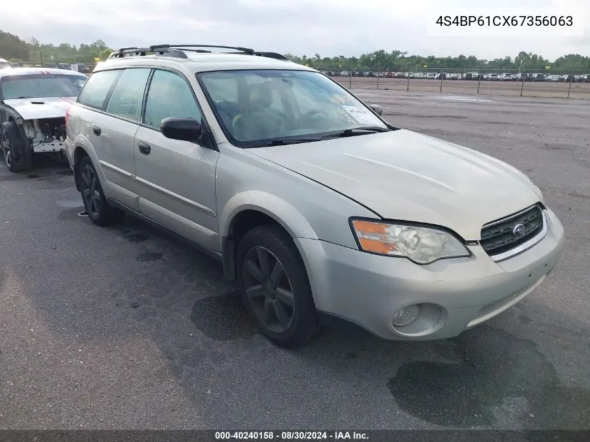 4S4BP61CX67356063 2006 Subaru Outback 2.5I