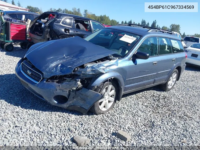 2006 Subaru Outback 2.5I VIN: 4S4BP61C967334569 Lot: 40246248