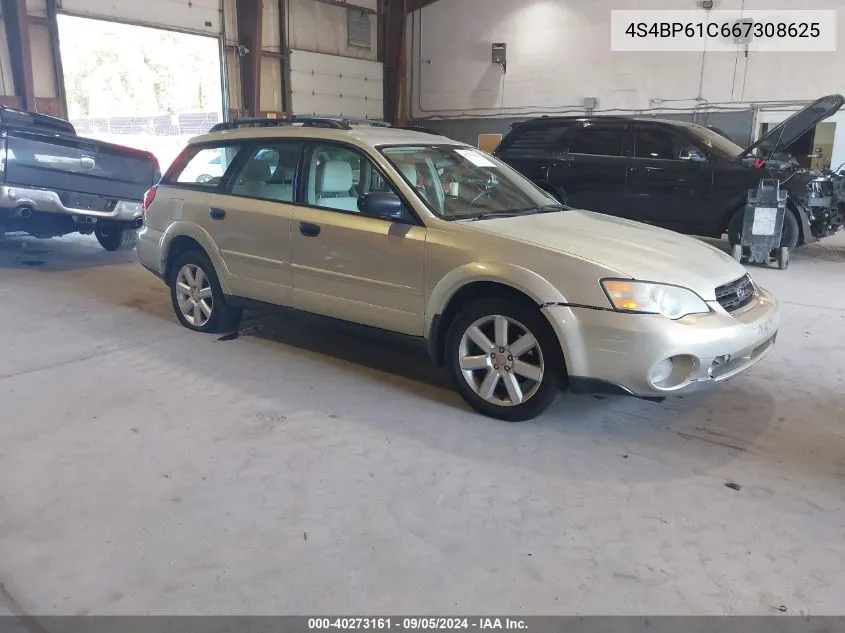 2006 Subaru Outback 2.5I VIN: 4S4BP61C667308625 Lot: 40273161