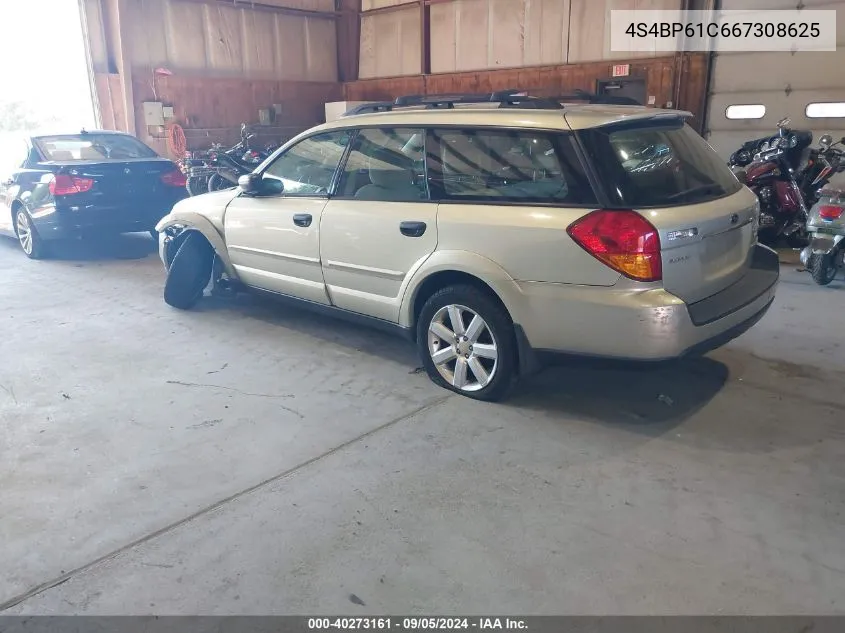 2006 Subaru Outback 2.5I VIN: 4S4BP61C667308625 Lot: 40273161