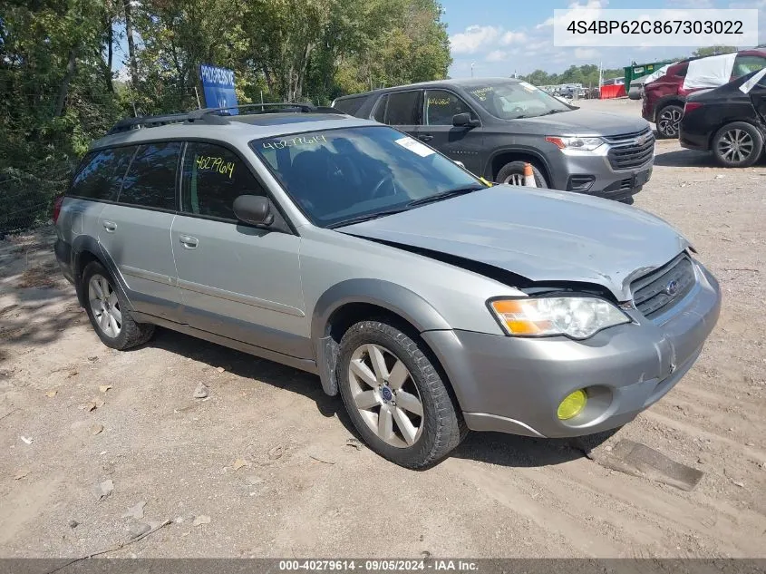 2006 Subaru Outback 2.5I Limited VIN: 4S4BP62C867303022 Lot: 40279614