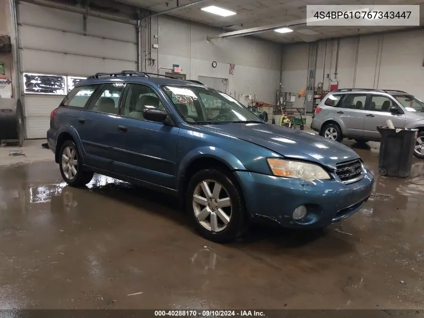 2006 Subaru Outback 2.5I VIN: 4S4BP61C767343447 Lot: 40288170