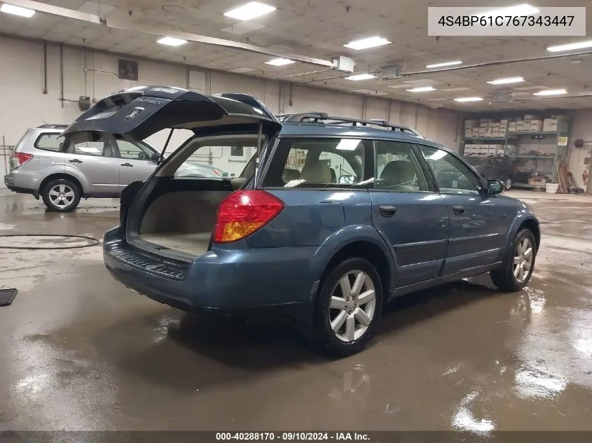 2006 Subaru Outback 2.5I VIN: 4S4BP61C767343447 Lot: 40288170