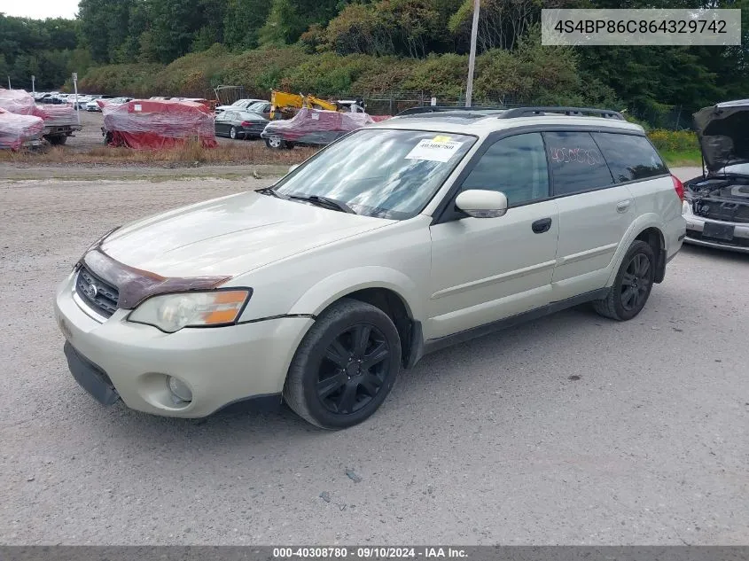 4S4BP86C864329742 2006 Subaru Outback 3.0R L.l. Bean Edition