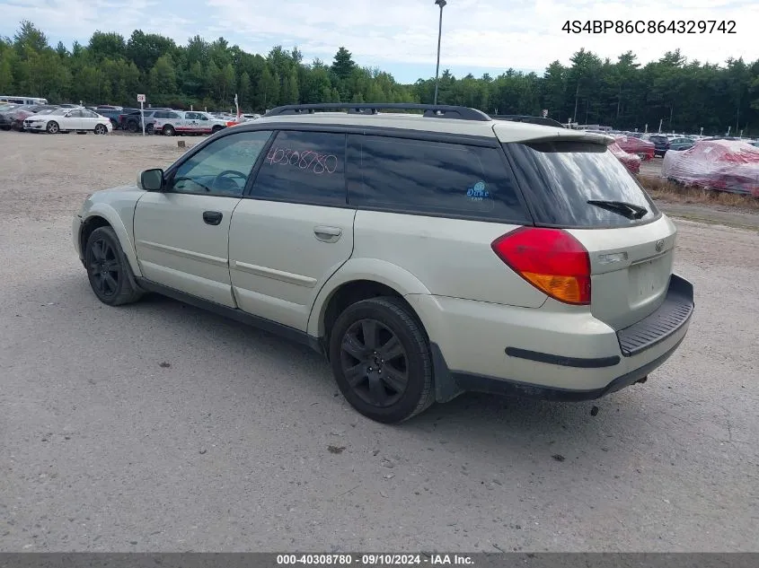 4S4BP86C864329742 2006 Subaru Outback 3.0R L.l. Bean Edition