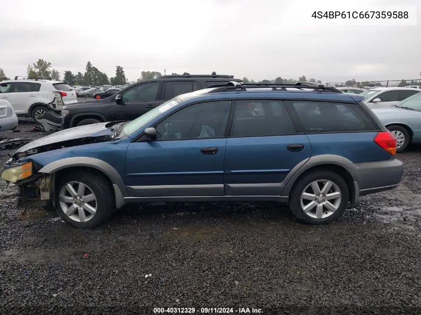 2006 Subaru Outback 2.5I VIN: 4S4BP61C667359588 Lot: 40312329