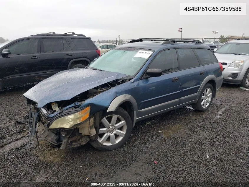 2006 Subaru Outback 2.5I VIN: 4S4BP61C667359588 Lot: 40312329