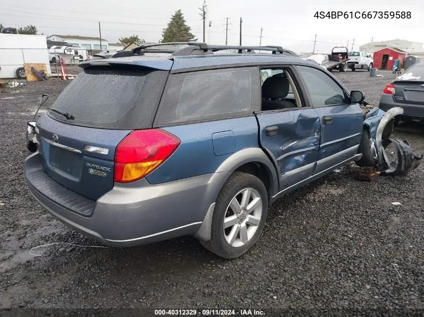 2006 Subaru Outback 2.5I VIN: 4S4BP61C667359588 Lot: 40312329