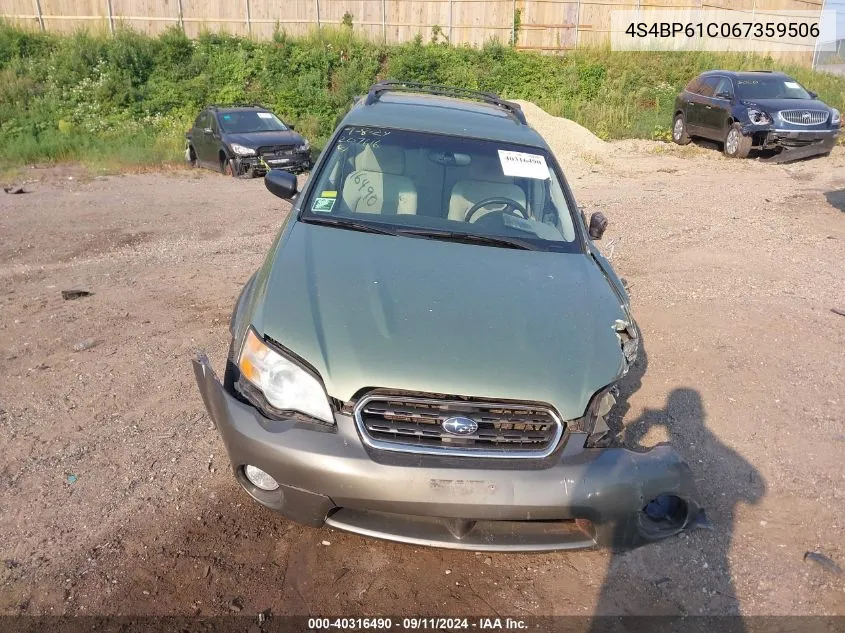 2006 Subaru Outback 2.5I VIN: 4S4BP61C067359506 Lot: 40316490