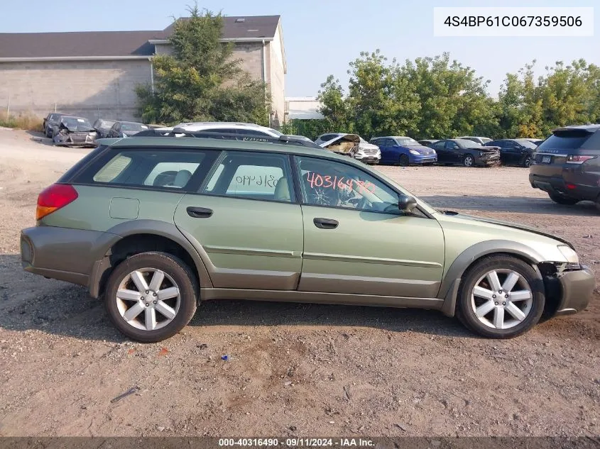 2006 Subaru Outback 2.5I VIN: 4S4BP61C067359506 Lot: 40316490