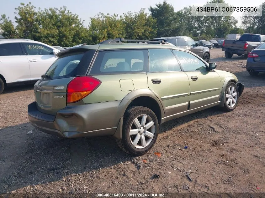 2006 Subaru Outback 2.5I VIN: 4S4BP61C067359506 Lot: 40316490