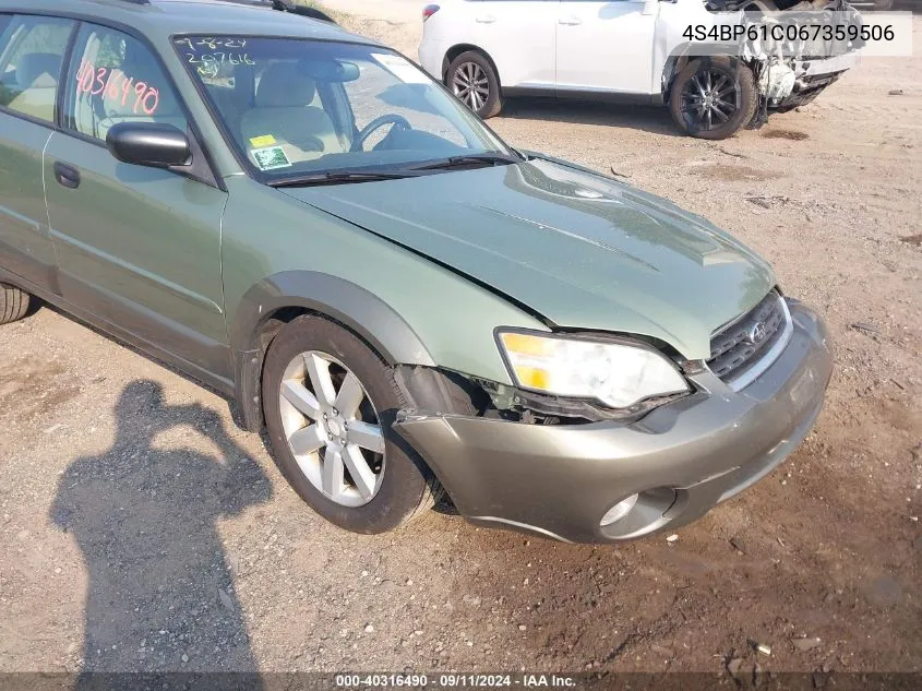 2006 Subaru Outback 2.5I VIN: 4S4BP61C067359506 Lot: 40316490