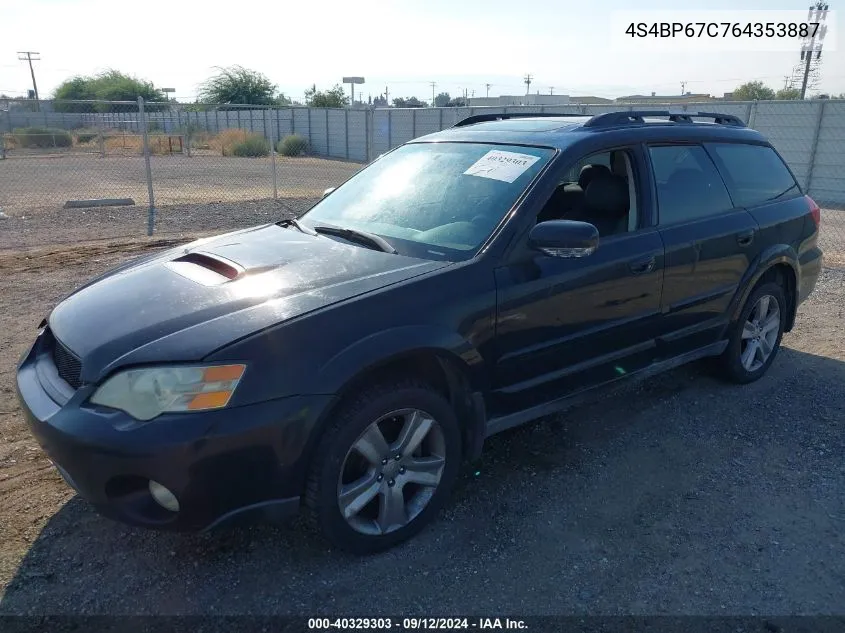 4S4BP67C764353887 2006 Subaru Outback 2.5Xt Limited