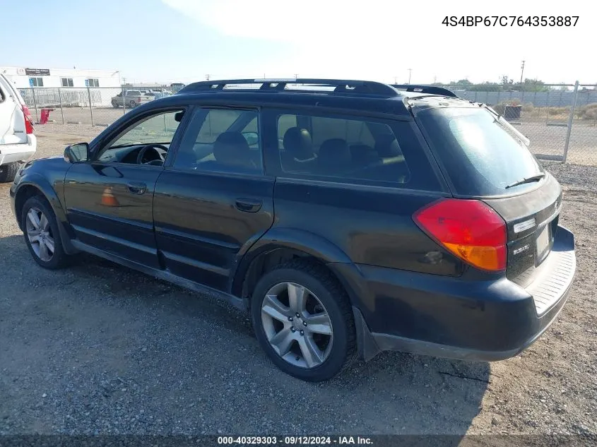 2006 Subaru Outback 2.5Xt Limited VIN: 4S4BP67C764353887 Lot: 40329303