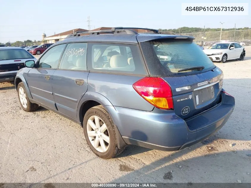 2006 Subaru Outback Outback 2.5I VIN: 4S4BP61CX67312936 Lot: 40330890