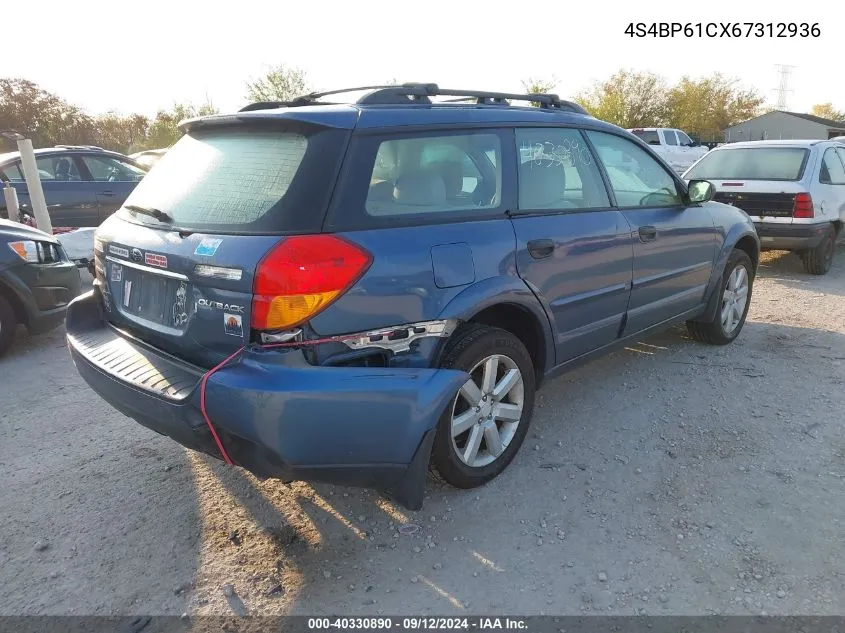 2006 Subaru Outback Outback 2.5I VIN: 4S4BP61CX67312936 Lot: 40330890