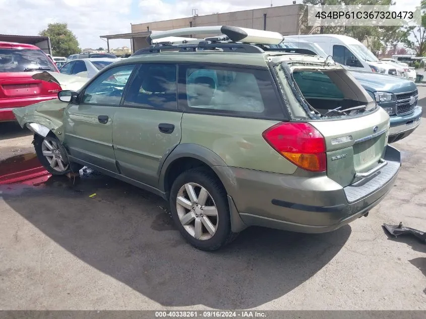 4S4BP61C367320473 2006 Subaru Outback 2.5I