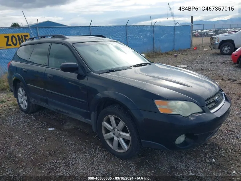 2006 Subaru Outback Outback 2.5I VIN: 4S4BP61C467357015 Lot: 40380385