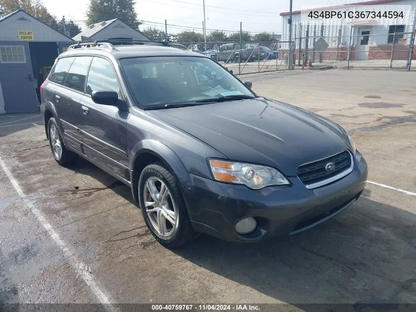 2006 Subaru Outback 2.5I VIN: 4S4BP61C367344594 Lot: 40759767