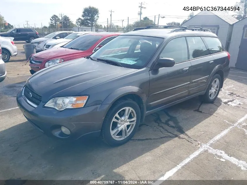 2006 Subaru Outback 2.5I VIN: 4S4BP61C367344594 Lot: 40759767