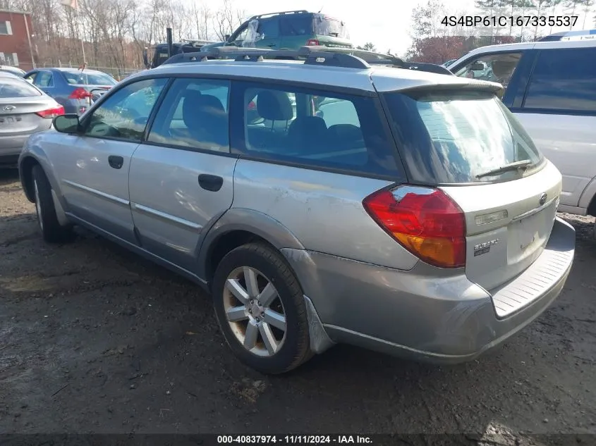 2006 Subaru Outback 2.5I VIN: 4S4BP61C167335537 Lot: 40837974