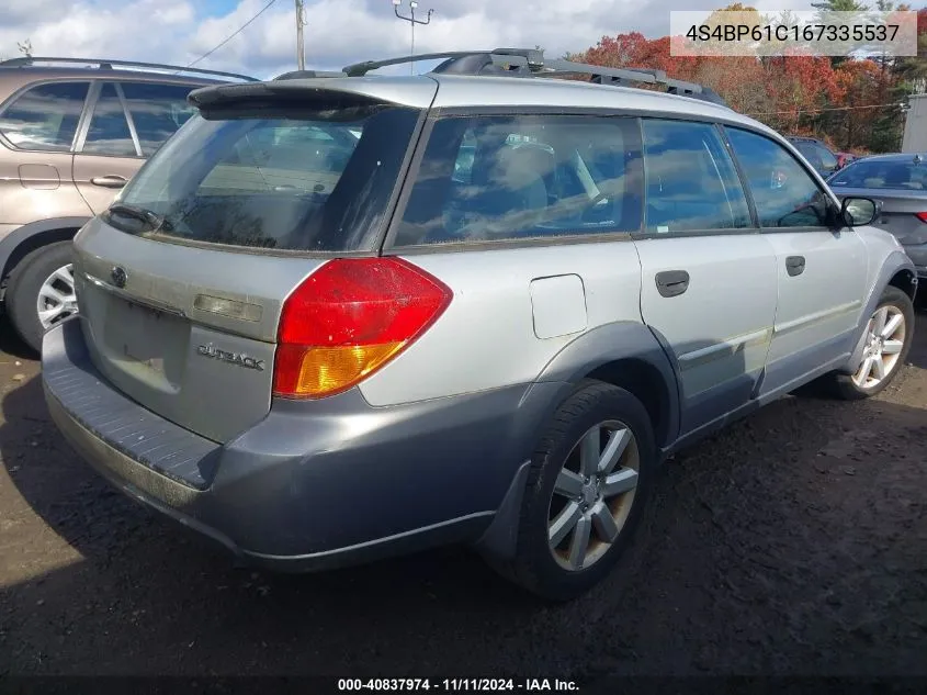 2006 Subaru Outback 2.5I VIN: 4S4BP61C167335537 Lot: 40837974