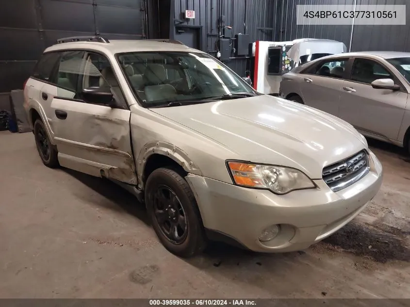 2007 Subaru Outback 2.5I Basic VIN: 4S4BP61C377310561 Lot: 39599035