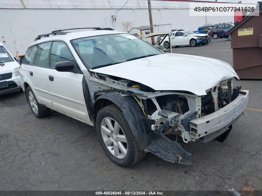 2007 Subaru Outback 2.5I/2.5I Basic/2.5I L.l. Bean Edition VIN: 4S4BP61C077341525 Lot: 40026045