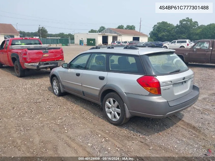 2007 Subaru Outback 2.5I VIN: 4S4BP61C777301488 Lot: 40129809