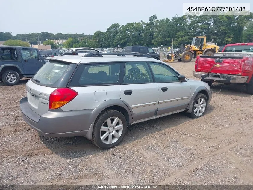 2007 Subaru Outback 2.5I VIN: 4S4BP61C777301488 Lot: 40129809