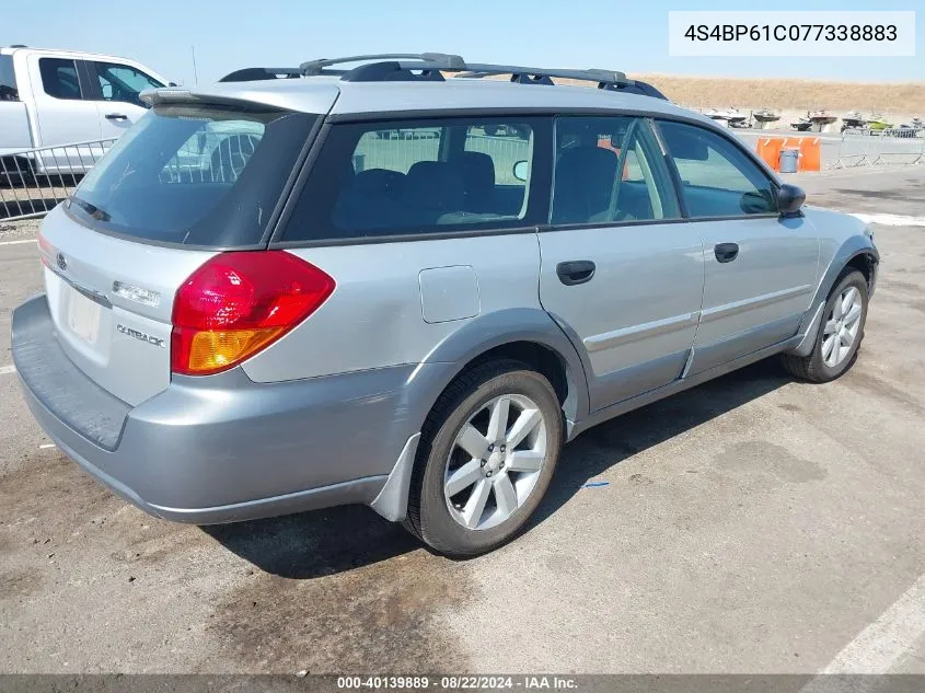 2007 Subaru Outback 2.5I VIN: 4S4BP61C077338883 Lot: 40139889