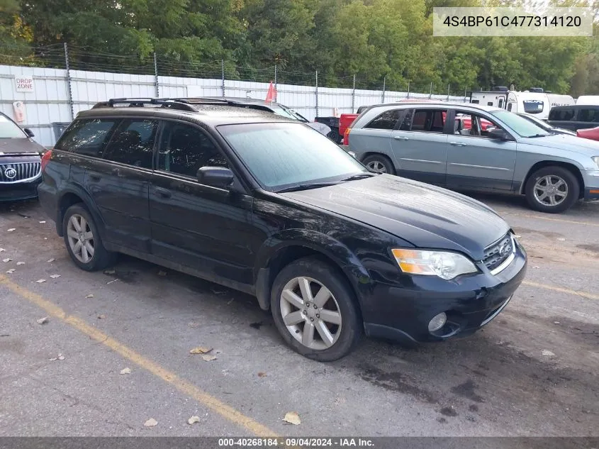 2007 Subaru Outback 2.5I VIN: 4S4BP61C477314120 Lot: 40268184