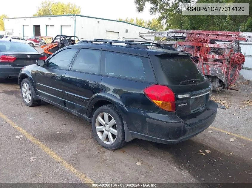 4S4BP61C477314120 2007 Subaru Outback 2.5I