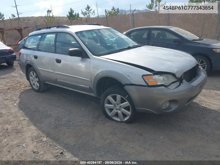 2007 Subaru Outback 2.5I/2.5I Basic/2.5I L.l. Bean Edition VIN: 4S4BP61C777343854 Lot: 40294197